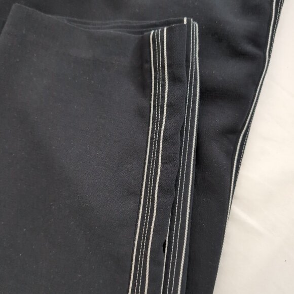 Wilfred Aritzia Women's Black Wide Leg Trousers/Pants White Stripe, Size 8 - Picture 3 of 8